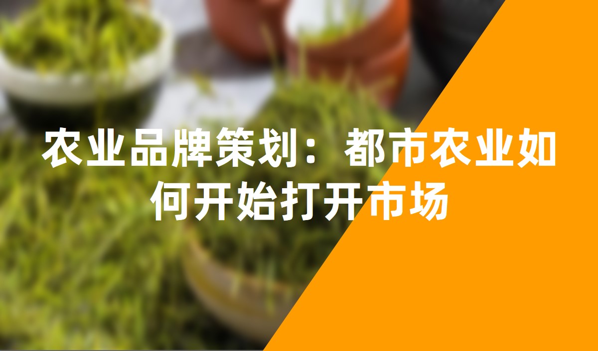 農(nóng)業(yè)品牌策劃：都市農(nóng)業(yè)如何開(kāi)始打開(kāi)市場(chǎng)